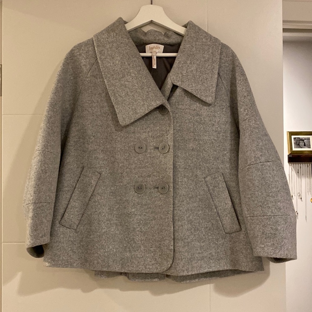 Laundry grey 3/4 ballon sleeve coat/top